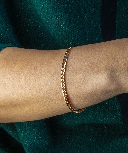 Zelta rokassprādze "Curb", 5,1 mm - Zelta rokassprādzes - Goldinga