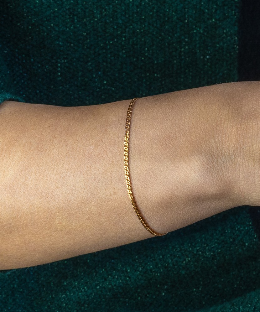 Золотой цельный браслет "Mona Liza" 2.2мм