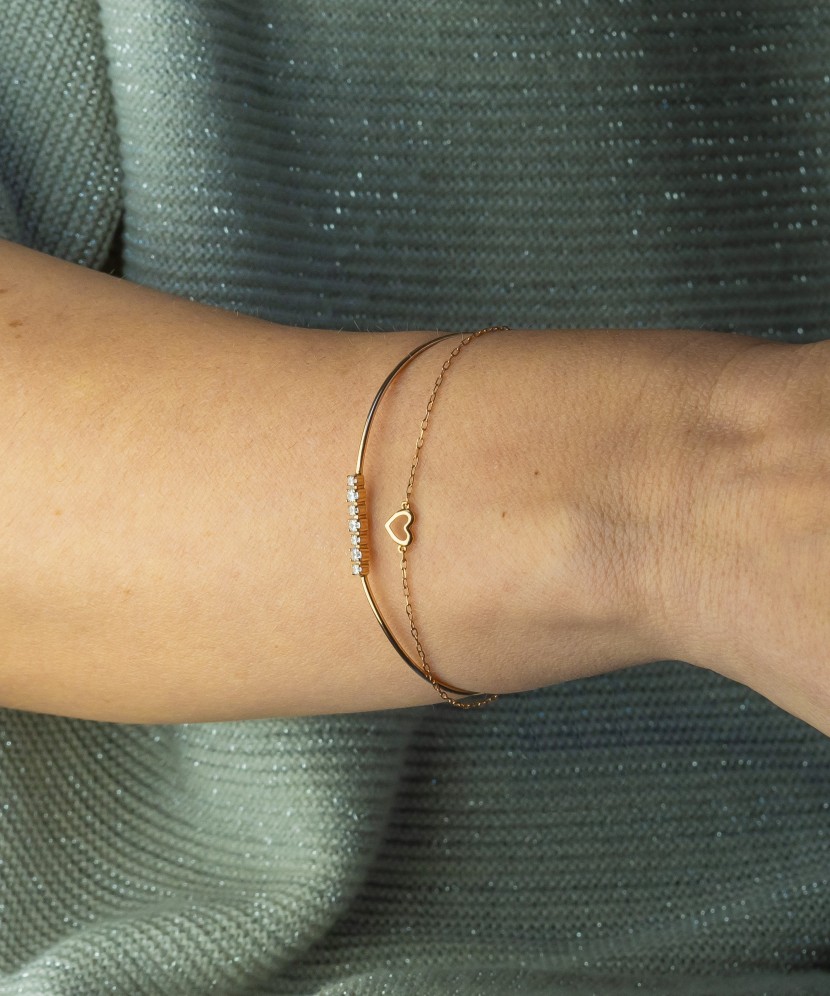 Zelta rokassprādze ar cirkonijiem - Zelta rokassprādzes - Goldinga