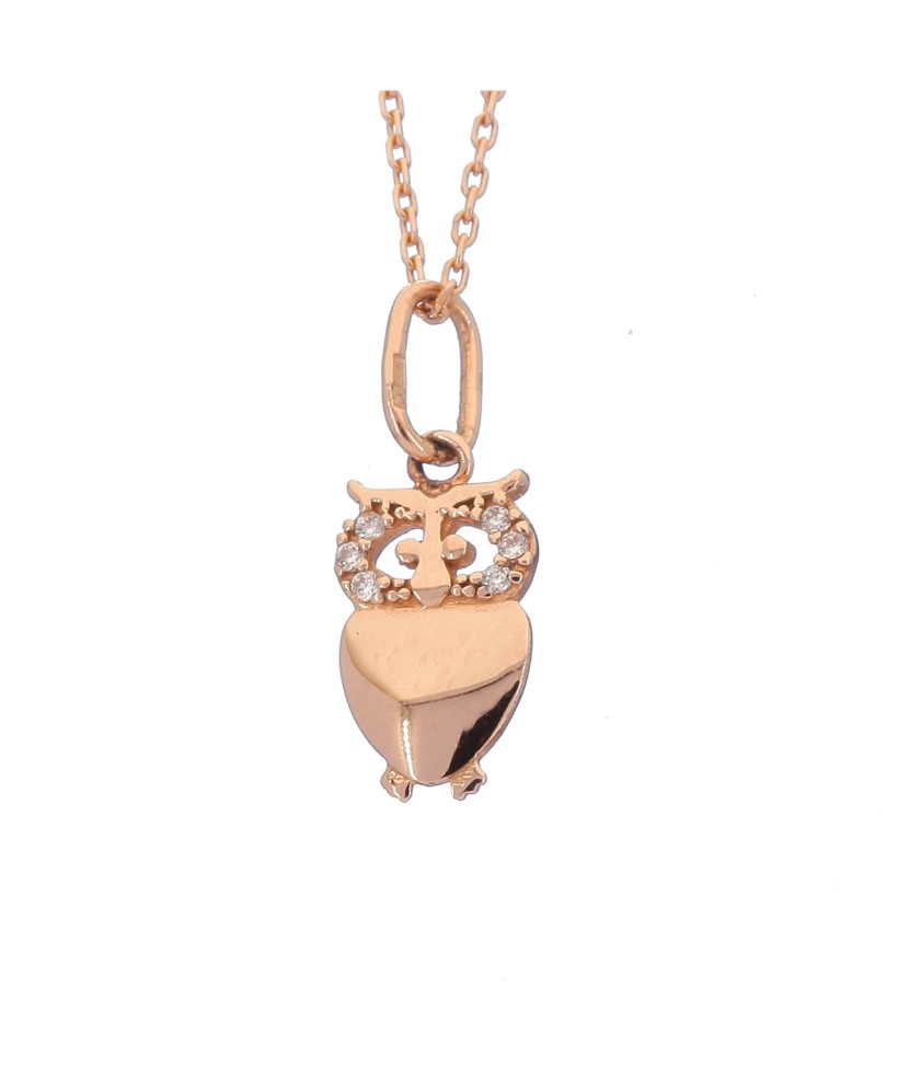 Auksinis pakabukas su cirkoniais "pelėda" - Auksiniai pakabukai - Goldinga