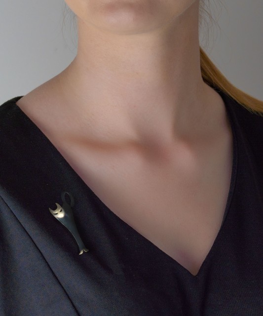 Sudraba broša "Kaķis" - Saktas - Goldinga