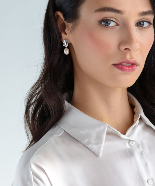 Серьги из серебра с жемчугом