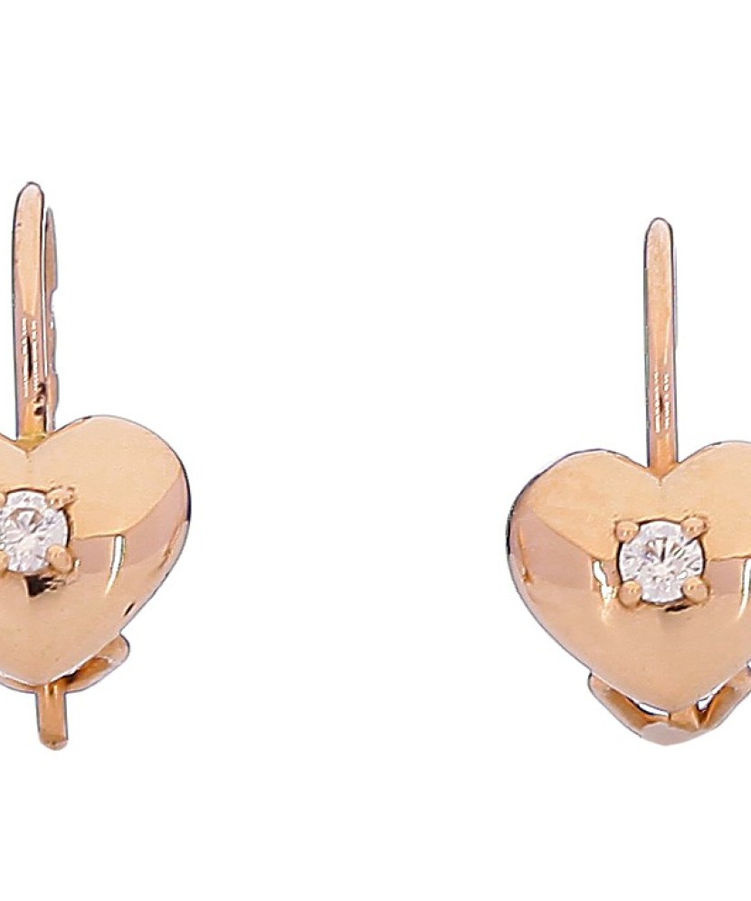 Zelta auskari ar cirkoniju "Sirsniņas" - Zelta Auskari - Goldinga