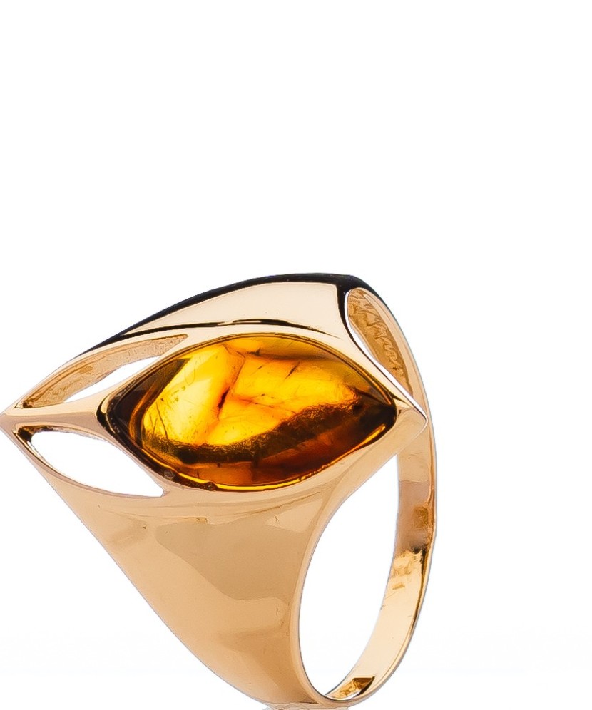 Auksinis žiedas su gintaru - Auksiniai žiedai - Goldinga