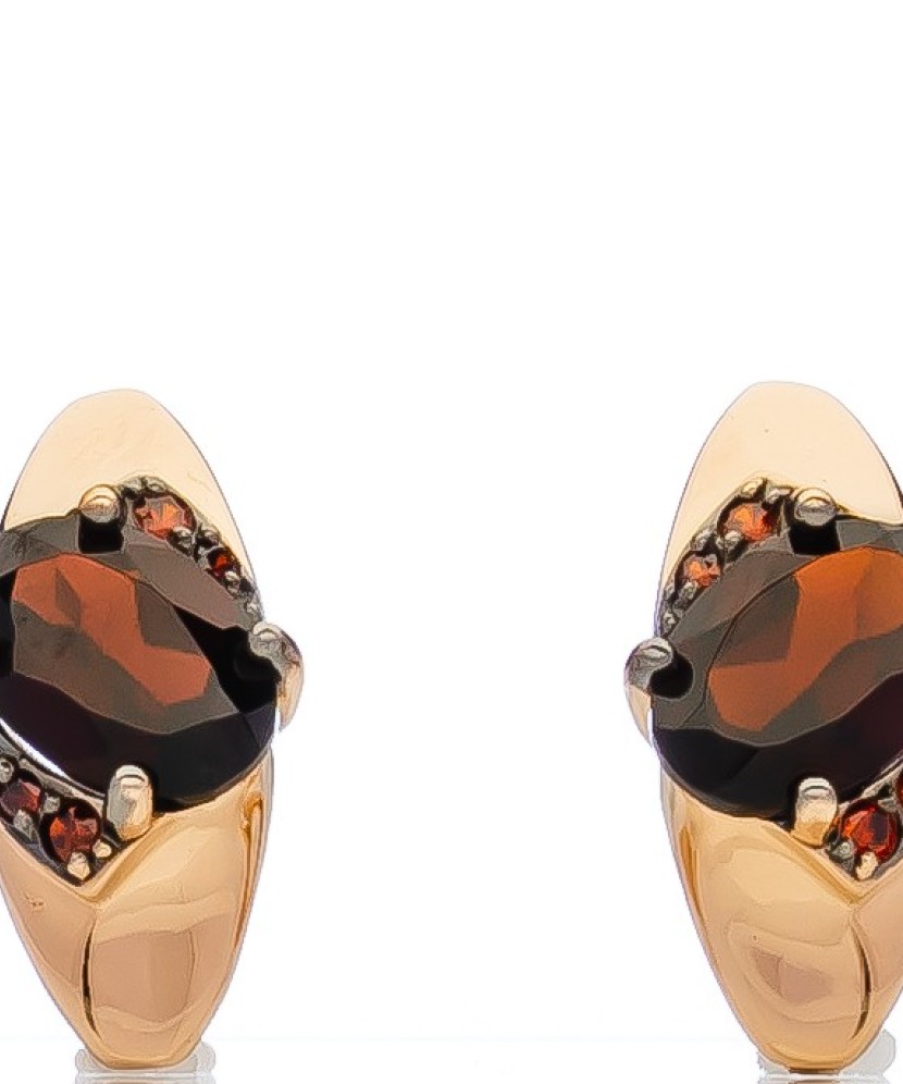 Zelta auskari ar granātu un cirkonijiem - Zelta Auskari - Goldinga