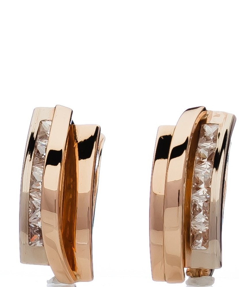 Auksiniai auskarai su cirkoniais - Auksiniai auskarai - Goldinga