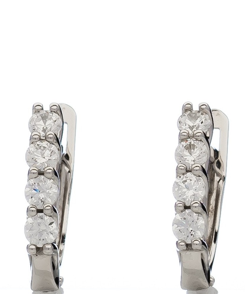 Baltā zelta auskari ar cirkonijiem - Zelta Auskari - Goldinga