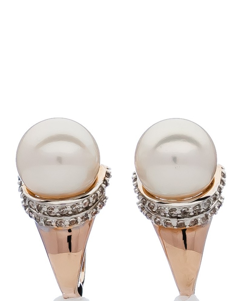 Auksiniai auskarai su perlu - Auskarai su perlais - Goldinga