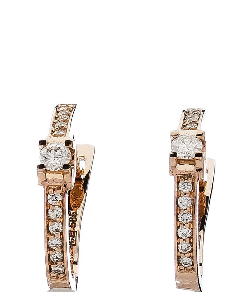 Zelta auskari ar briljantiem - zelta auskari ar dārgakmeņiem - Goldinga