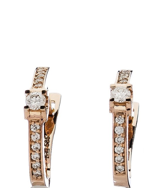 Zelta auskari ar briljantiem - zelta auskari ar dārgakmeņiem - Goldinga