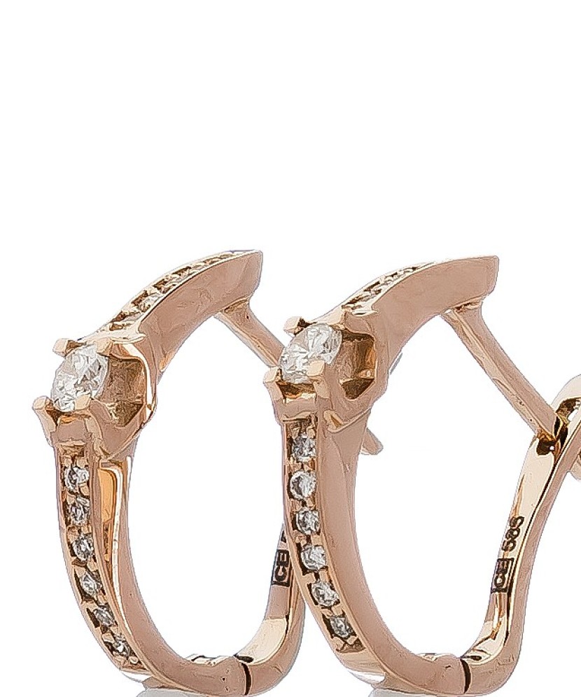 Auksiniai auskarai su briliantais - Auksiniai auskarai - Goldinga