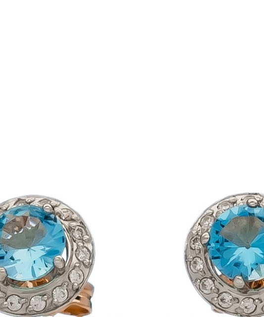 Zelta auskari ar Londonas topāzu un cirkonijiem - Zelta Auskari - Goldinga