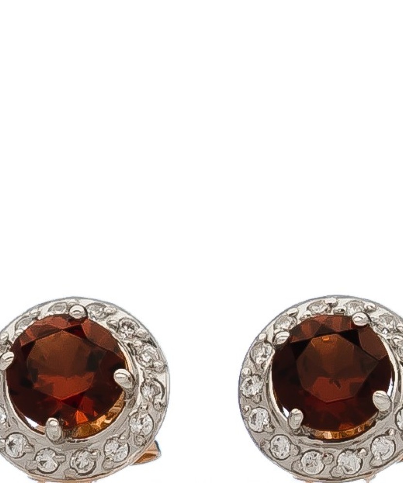 Zelta auskari ar granātu un cirkonijiem - Zelta Auskari - Goldinga