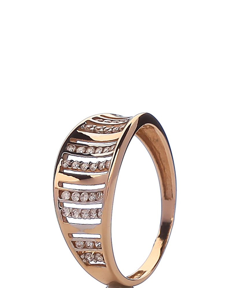 Auksinis žiedas su cirkoniais - Auksiniai žiedai - Goldinga