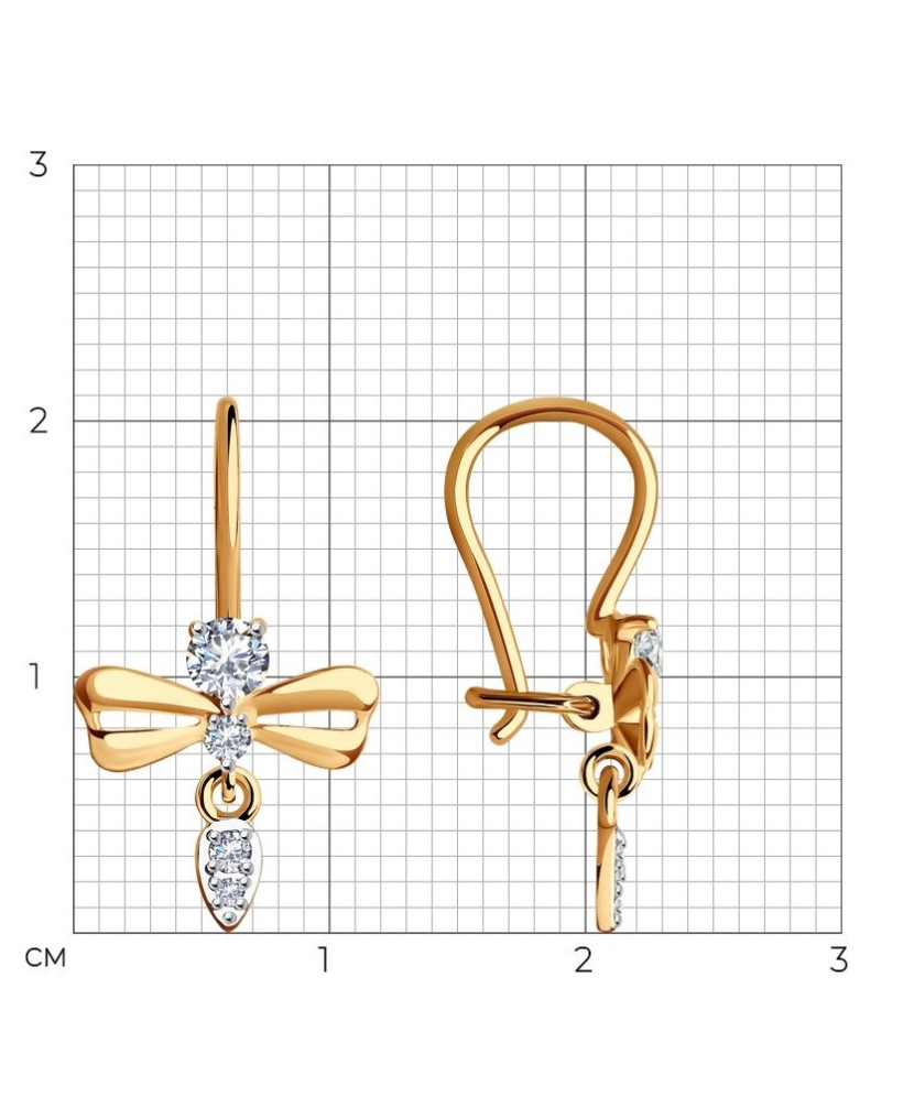 Золотые серьги с цирконами