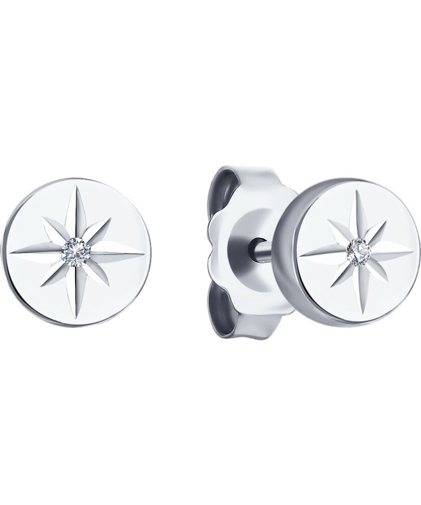 Серьги из серебра с алмазами