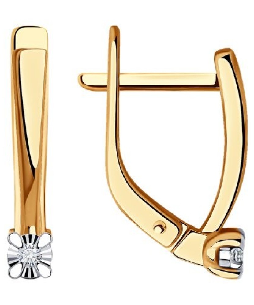 Серьги из позолоченного серебра с цирконами