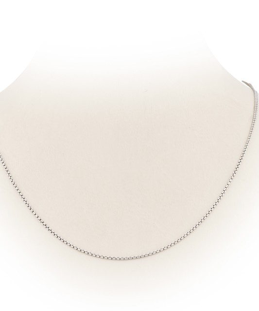 Baltā zelta ķēdīte "Box", 1,2 mm - Zelta ķēdītes - Goldinga