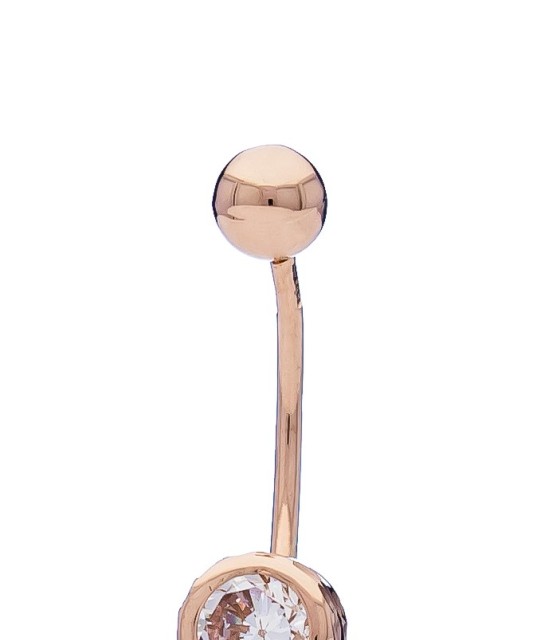 Auksinis auskaras į bambą su cirkoniu - Auskarai į bambą - Goldinga