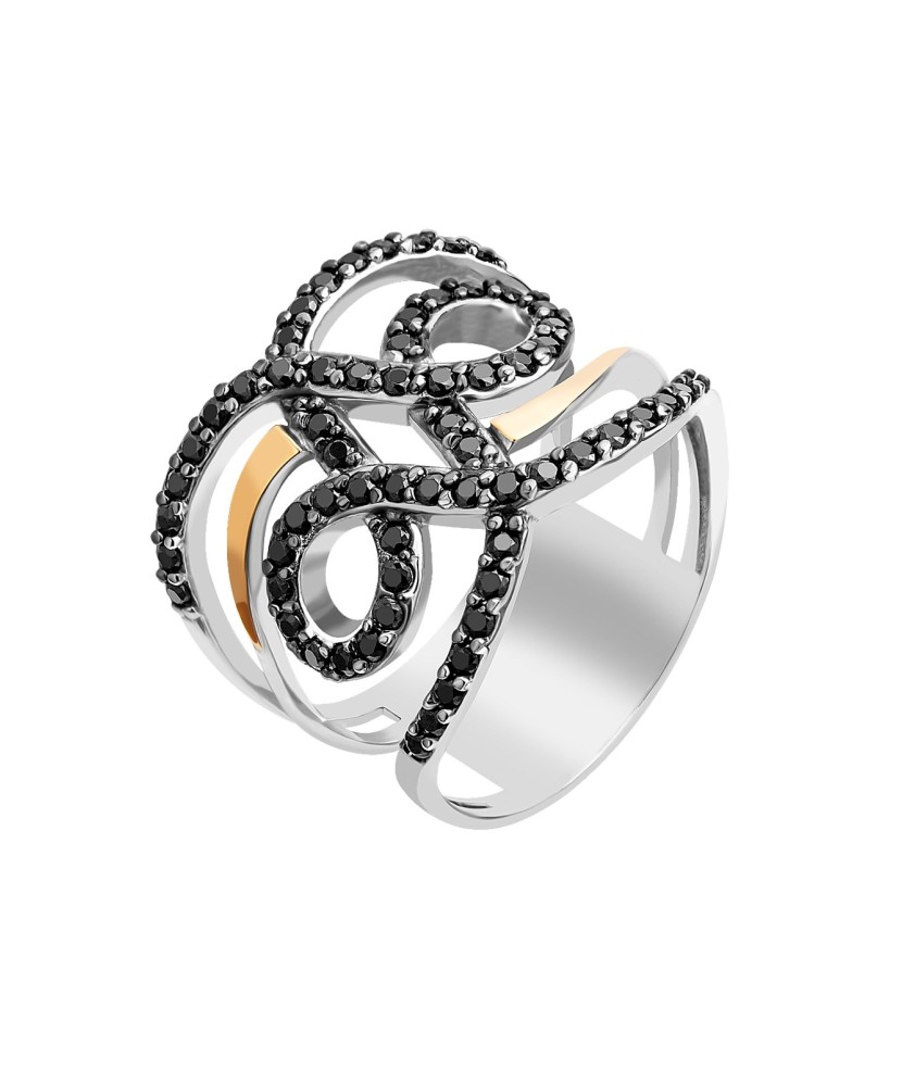 Sidabrinis žiedas su cirkoniais - Sidabriniai žiedai - Goldinga