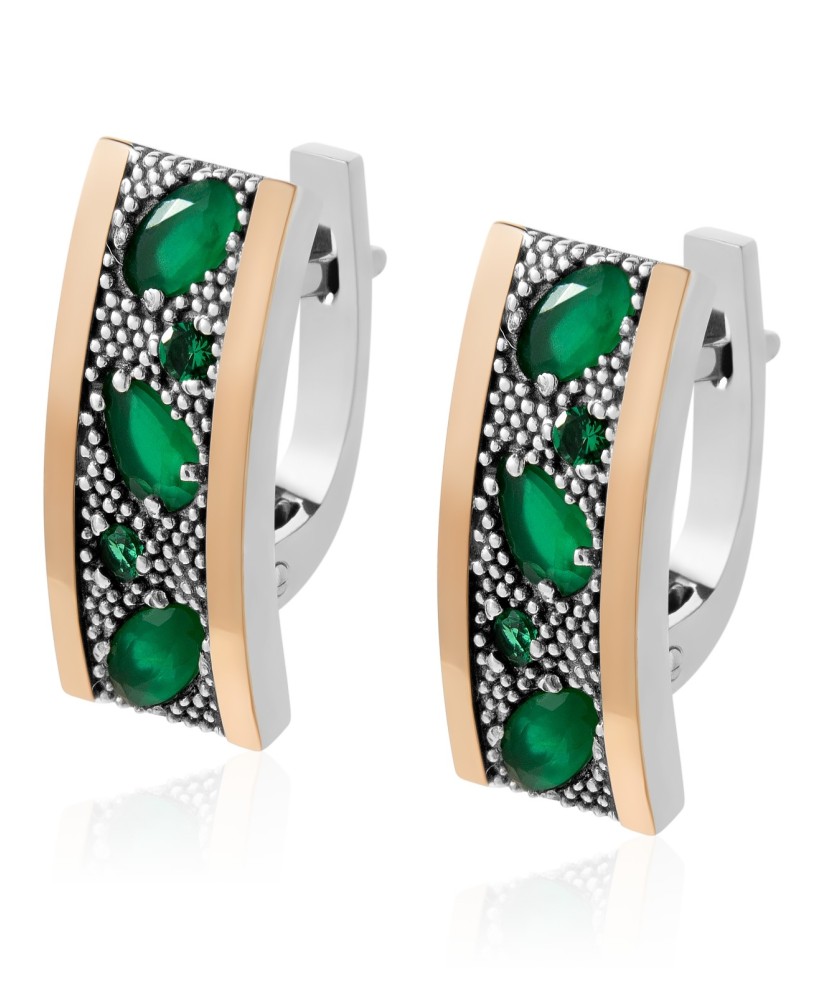 Apzeltīti sudraba auskari ar cirkonijiem - Sudraba Auskari - Goldinga