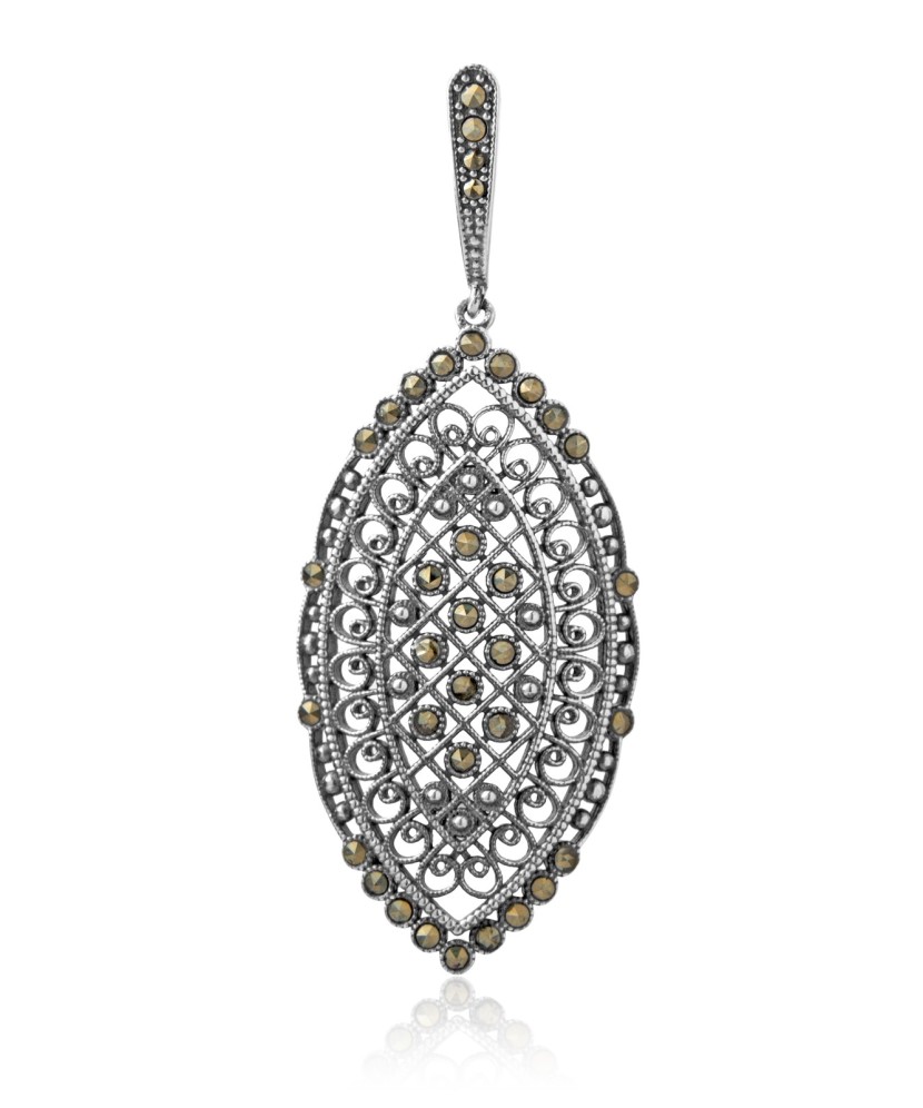 Sidabrinis pakabukas su markazitais - Sidabriniai pakabukai - Goldinga