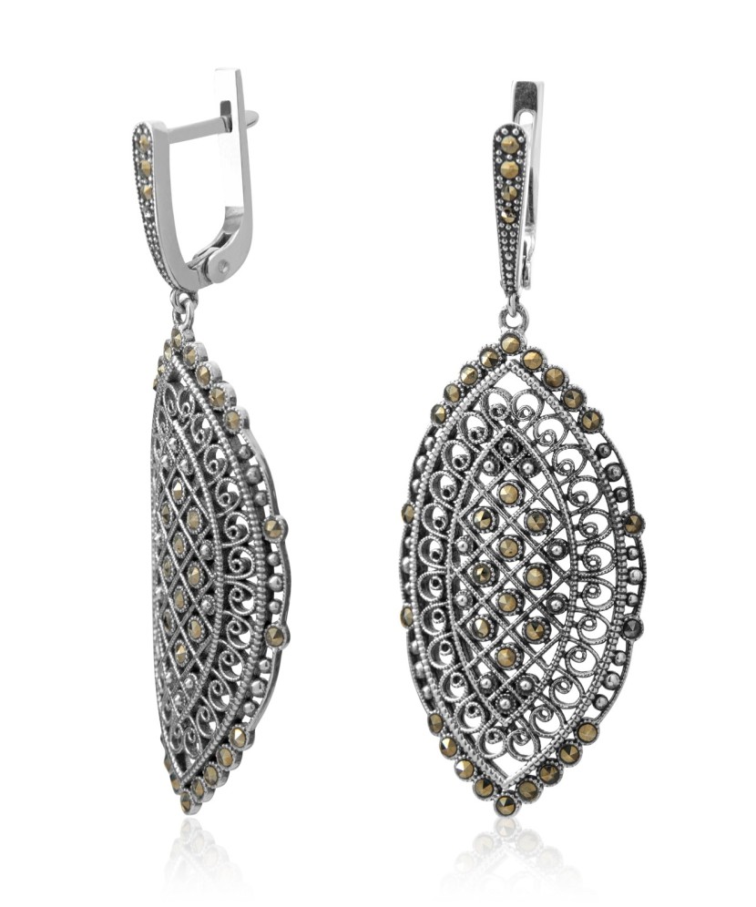 Sudraba auskari ar markazītiem - Sudraba Auskari - Goldinga