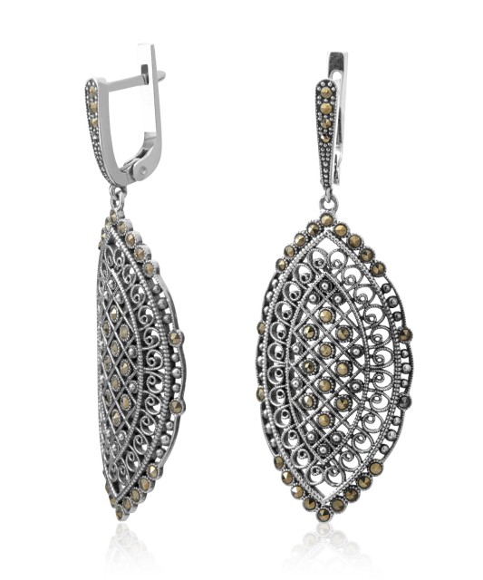 Sudraba auskari ar markazītiem - Sudraba Auskari - Goldinga