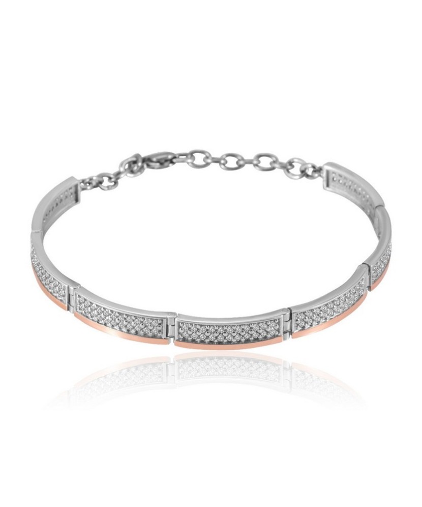 Sidabrinė apyrankė su cirkoniais dengta auksu - Sidabrinės apyrankės - Goldinga