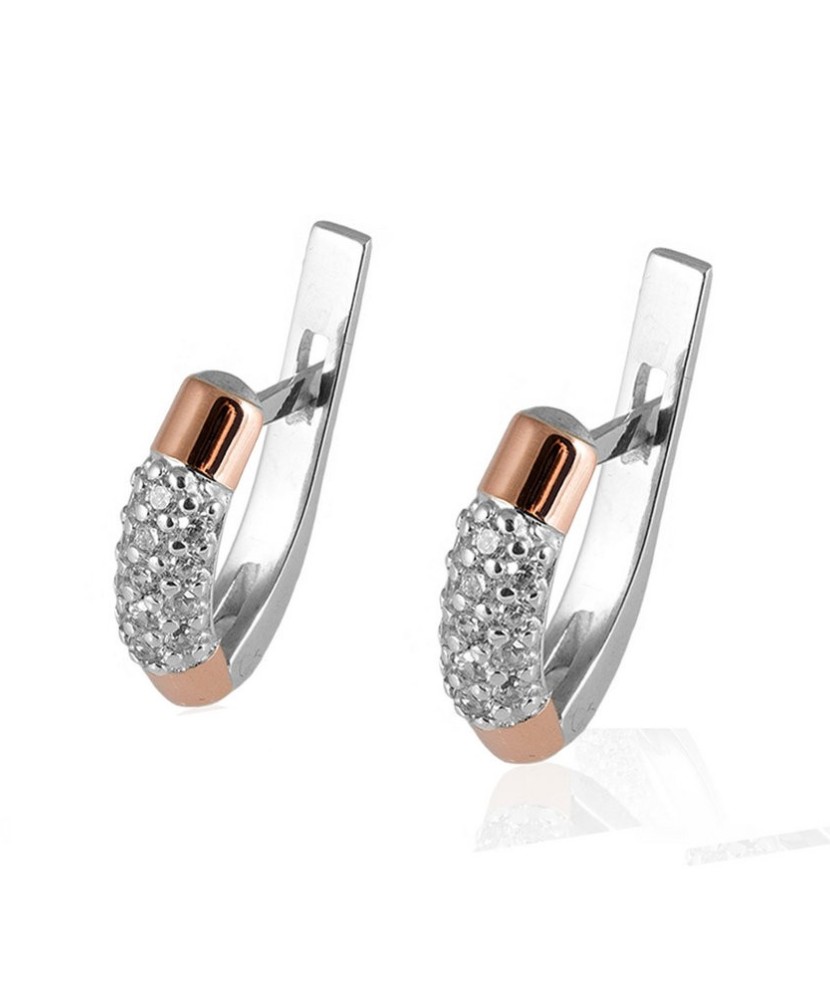 Sudraba apzeltīti auskari ar cirkonijiem - Sudraba Auskari - Goldinga