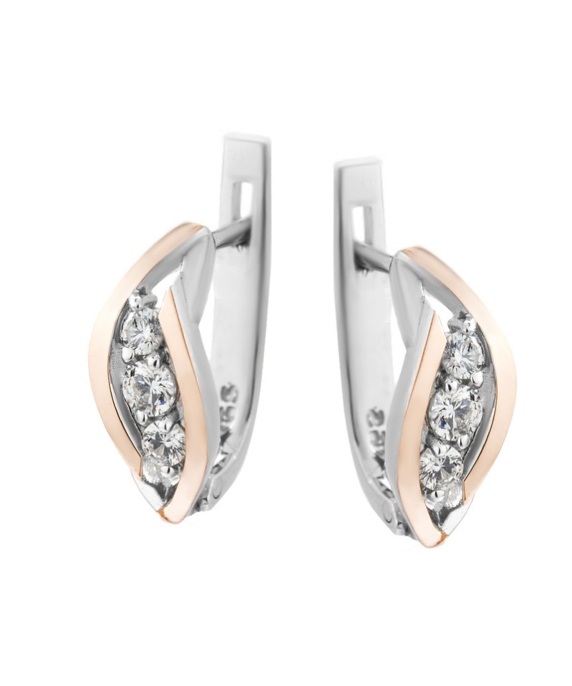 Sudraba apzeltīti auskari ar cirkonijiem - Sudraba Auskari - Goldinga