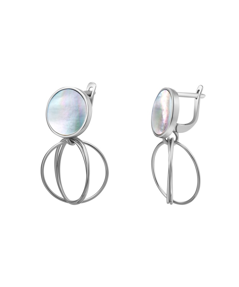 Sidabriniai auskarai su perlamutru - Sidabriniai auskarai - Goldinga