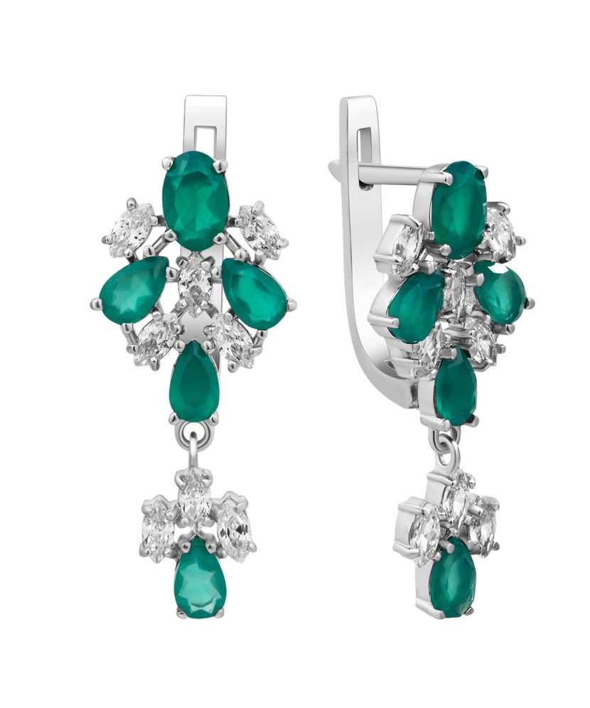 Sudraba auskari ar ahātiem un cirkonijiem - Sudraba Auskari - Goldinga