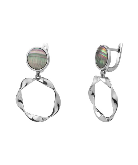 Sidabriniai auskarai su perlamutru - Sidabriniai auskarai - Goldinga