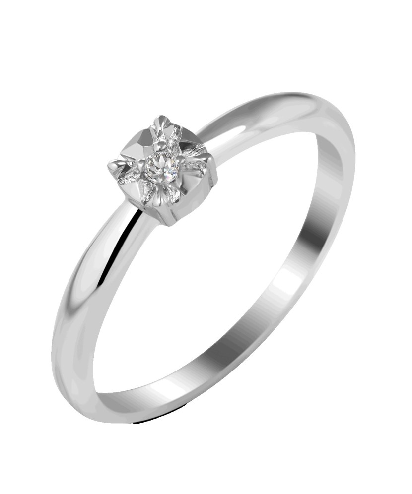 Sudraba gredzens ar briljantu - Žiedai su brangakmeniais - Goldinga