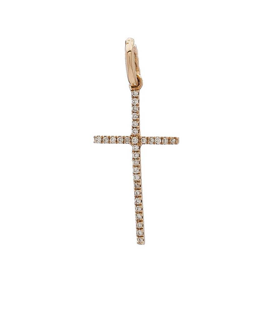 Zelta piekariņš ar briljantiem "Krustiņš" - Kuloni ar dārgakmeņiem - Goldinga