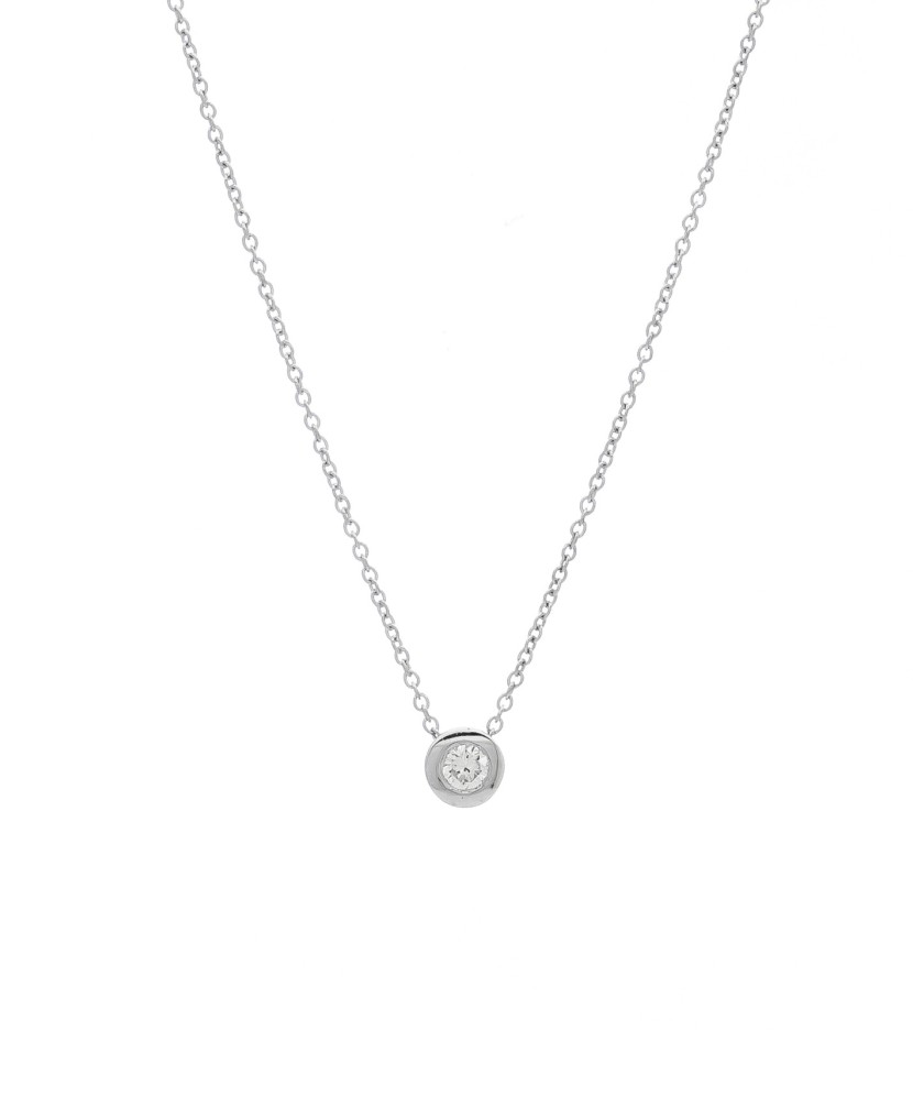 Baltā zelta ķēdīte ar cirkonija piekariņu - Zelta ķēdītes ar piekariņiem - Goldinga