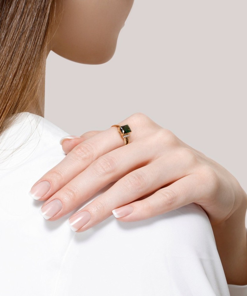 Auksinis žiedas su sitalu ir cirkoniais - Auksiniai žiedai - Goldinga