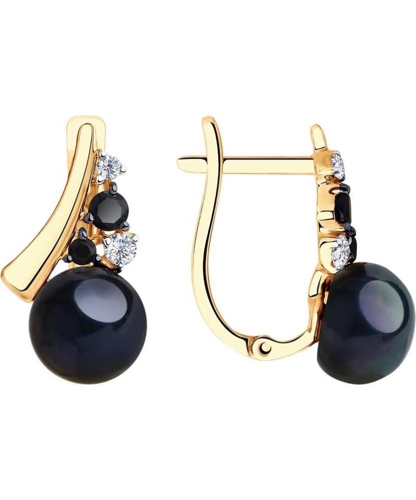 Zelta auskari ar pērli un cirkoniju - Zelta Auskari - Goldinga