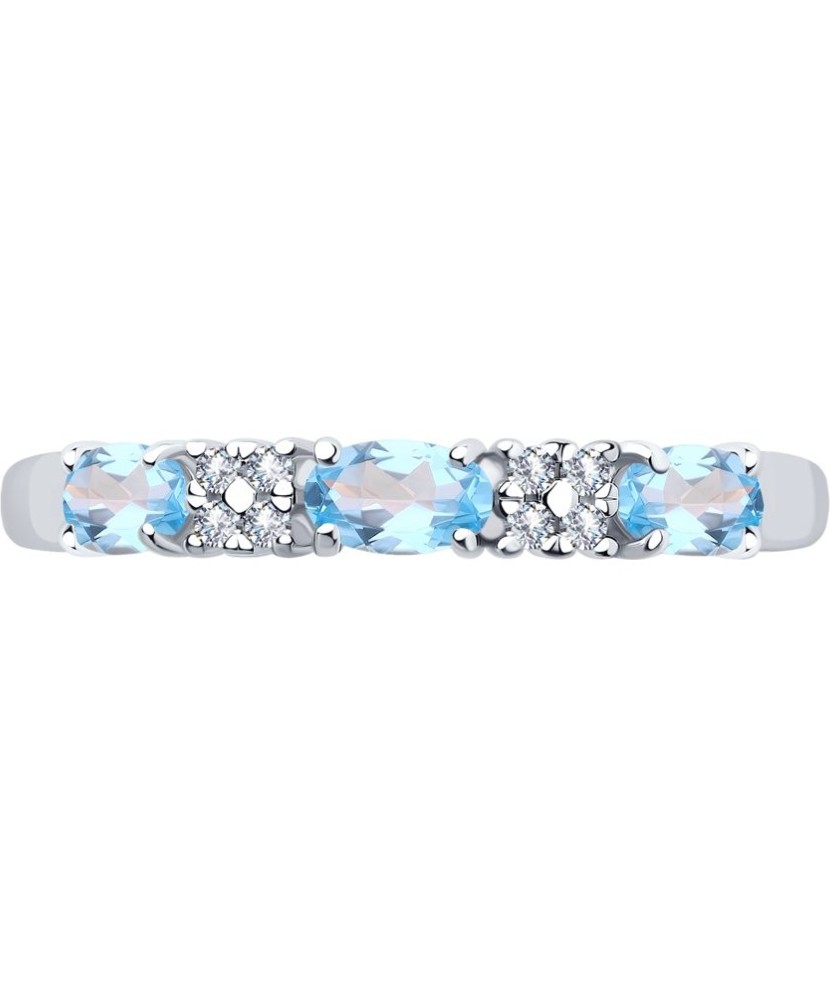 Sidabrinis žiedas su Topazais ir cirkoniais - Sidabriniai žiedai - Goldinga