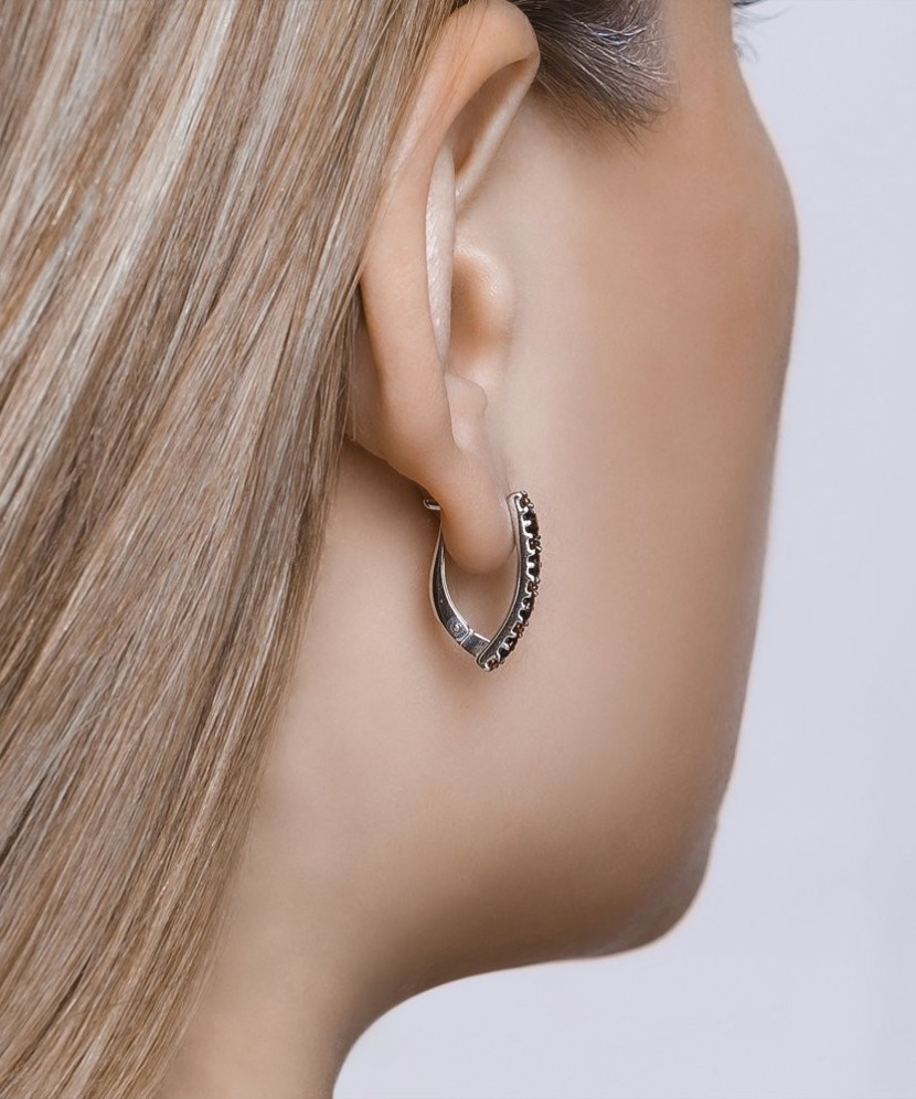 Sudraba auskari ar granātiem un cirkonijiem - Sudraba Auskari - Goldinga