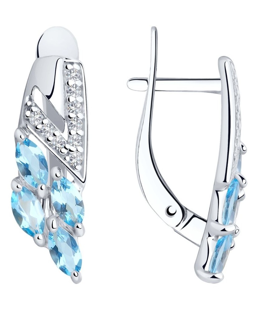 Sudraba auskari ar topāziem un cirkonijiem - Sudraba Auskari - Goldinga