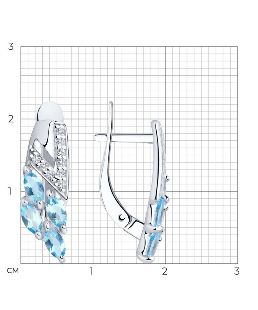Sudraba auskari ar topāziem un cirkonijiem - Sudraba Auskari - Goldinga