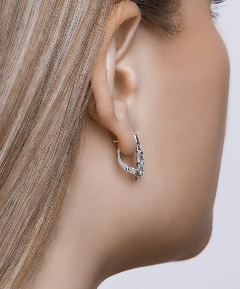 Sudraba auskari ar topāziem un cirkonijiem - Sudraba Auskari - Goldinga