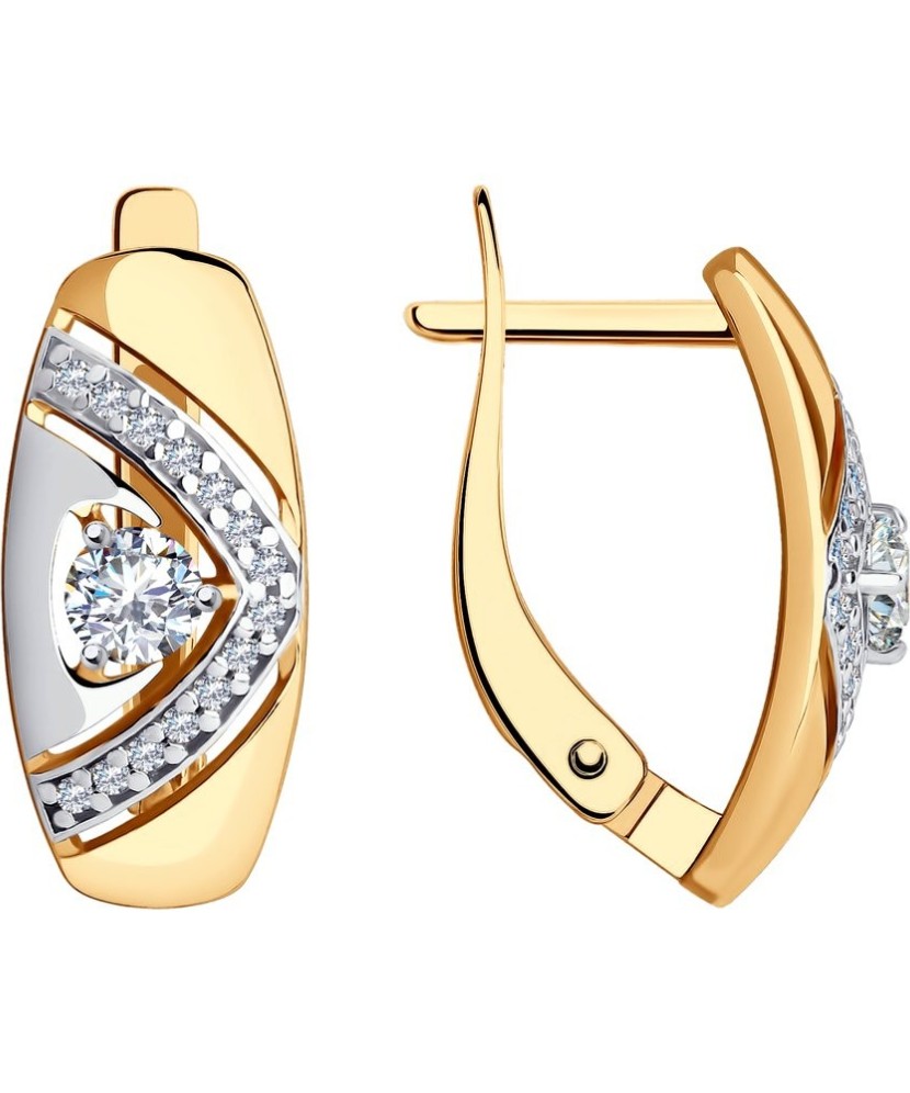 Apzeltīti sudraba auskari ar cirkonijiem - Sudraba Auskari - Goldinga