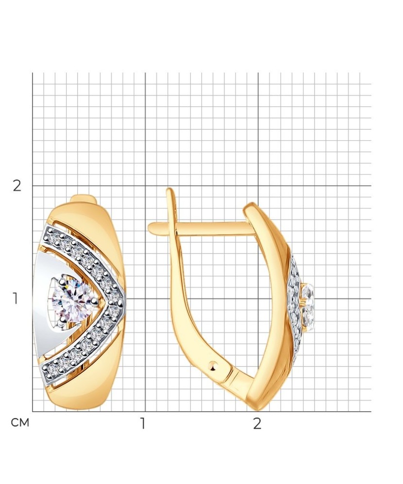Apzeltīti sudraba auskari ar cirkonijiem - Sudraba Auskari - Goldinga