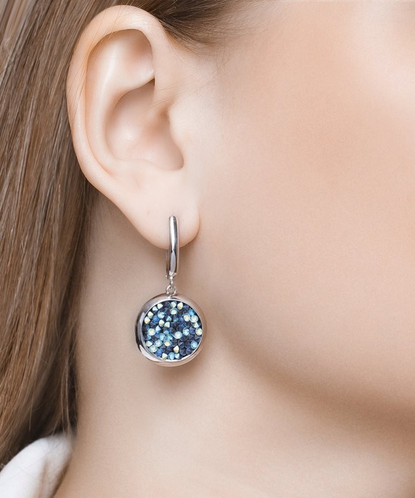 Sidabriniai auskarai su kristalais - Sidabriniai auskarai - Goldinga