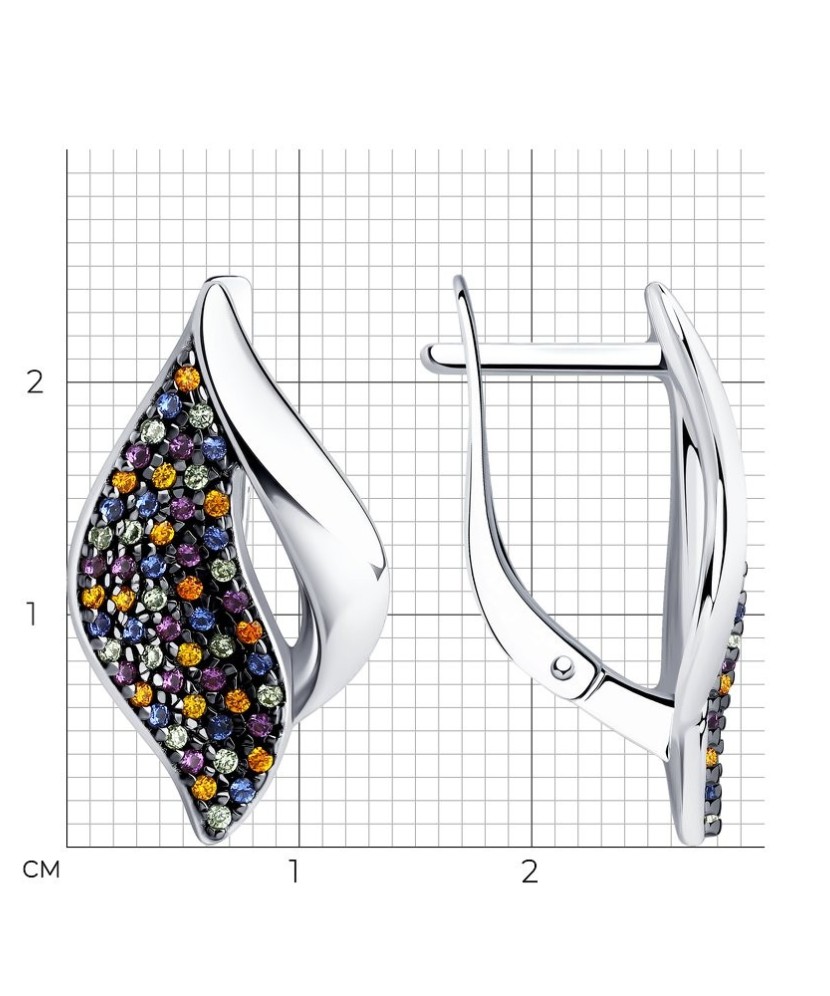 Sidabriniai auskarai su cirkoniais - Sidabriniai auskarai - Goldinga