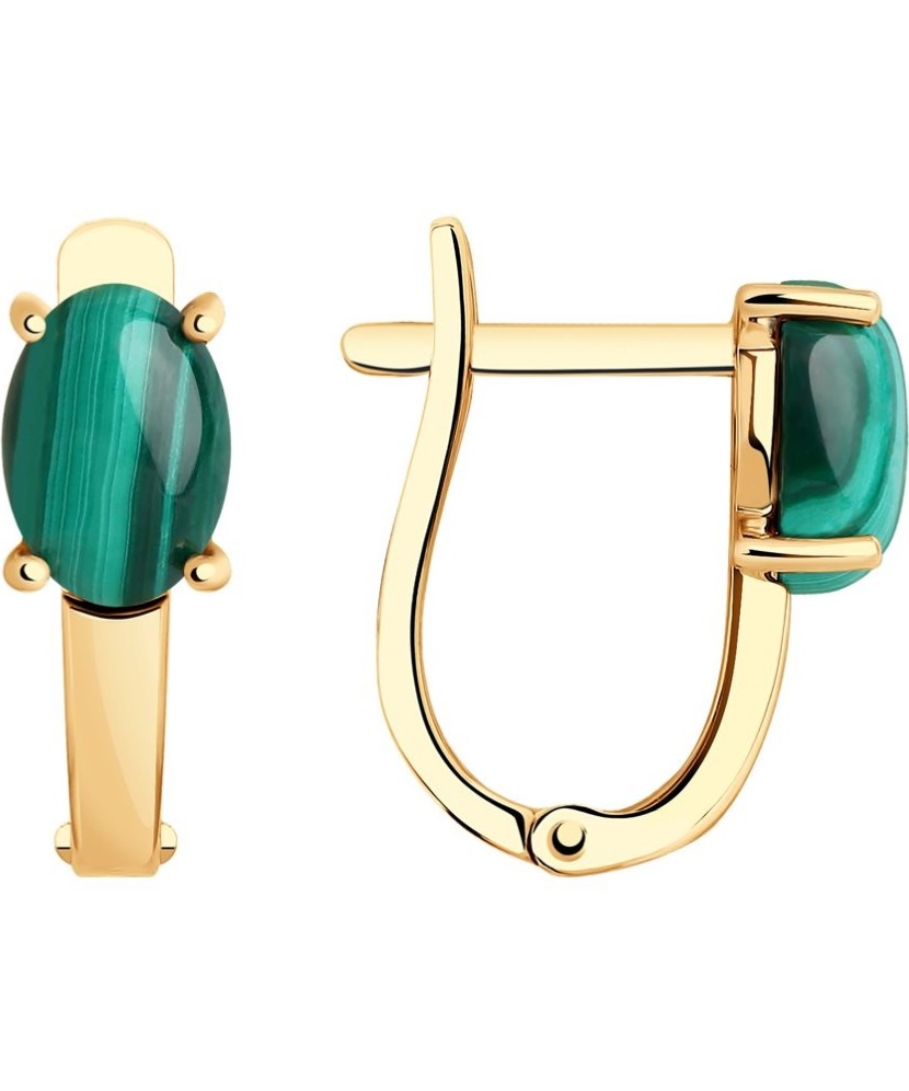 Zelta auskari ar malahītu - Zelta Auskari - Goldinga