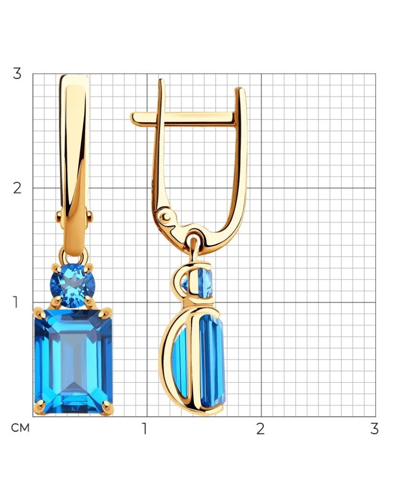 Auksiniai auskarai su Swarovski topazais - Auksiniai auskarai - Goldinga